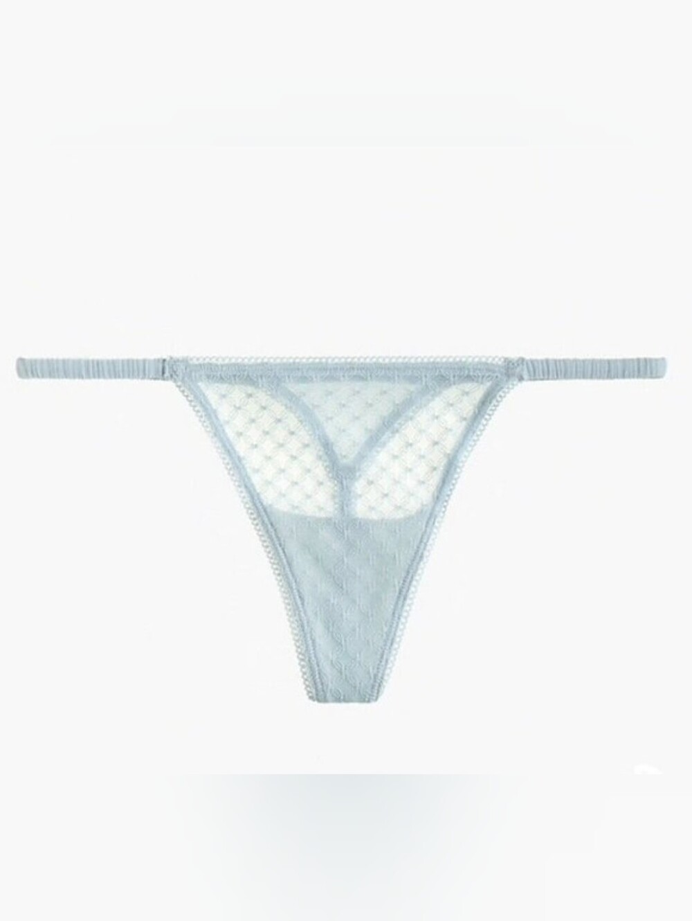 NWT J. Crew Blue Lattice Mesh Thong Underwear New With Tags Size Small O